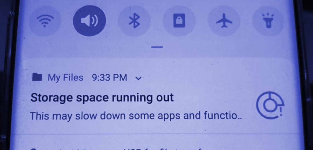Insufficient Storage Available error on Android